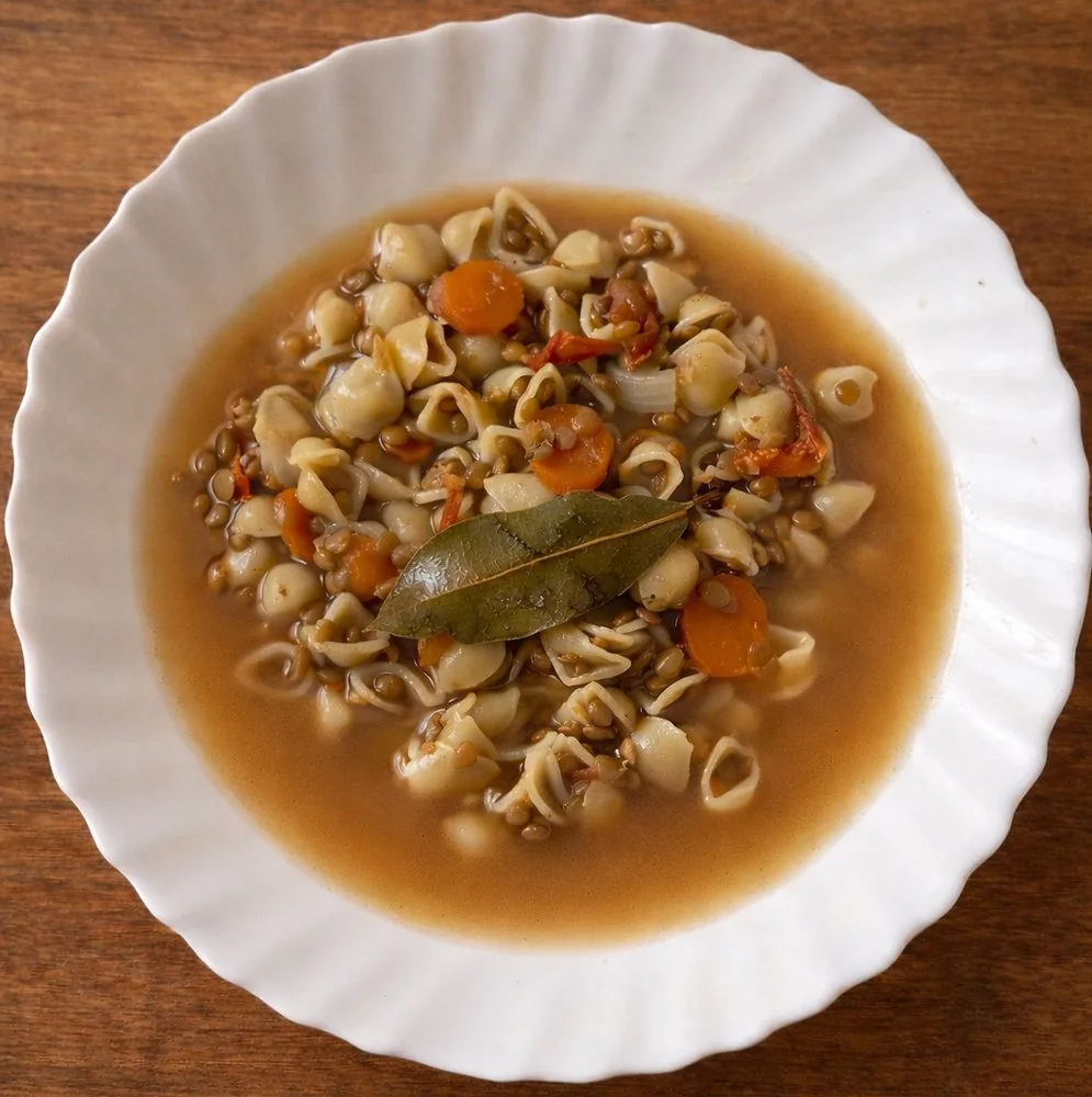 Pasta and lentils (soupy or not)