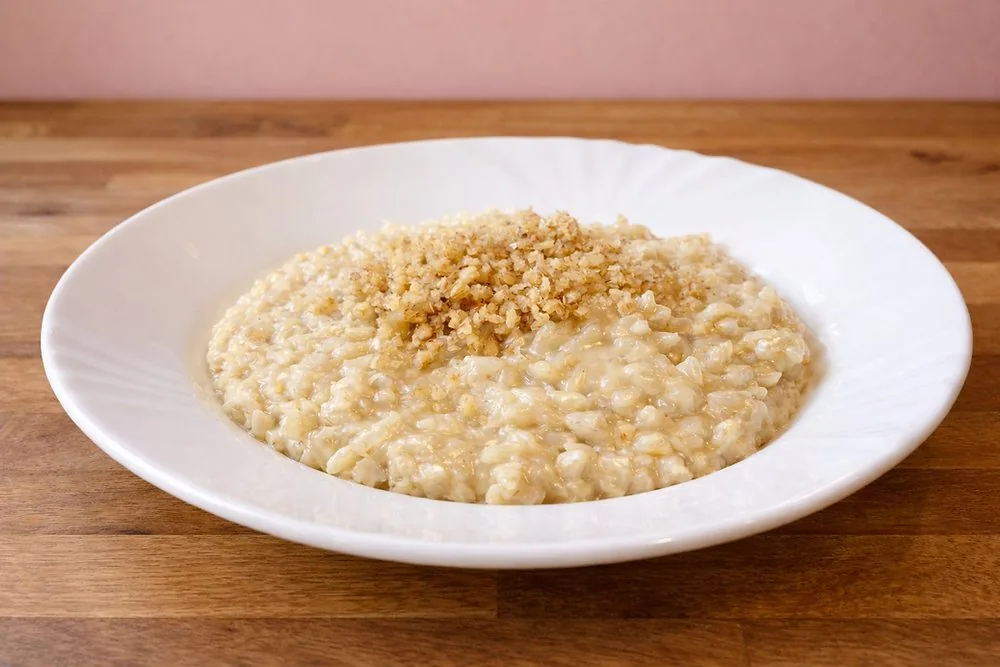Brie and walnut risotto